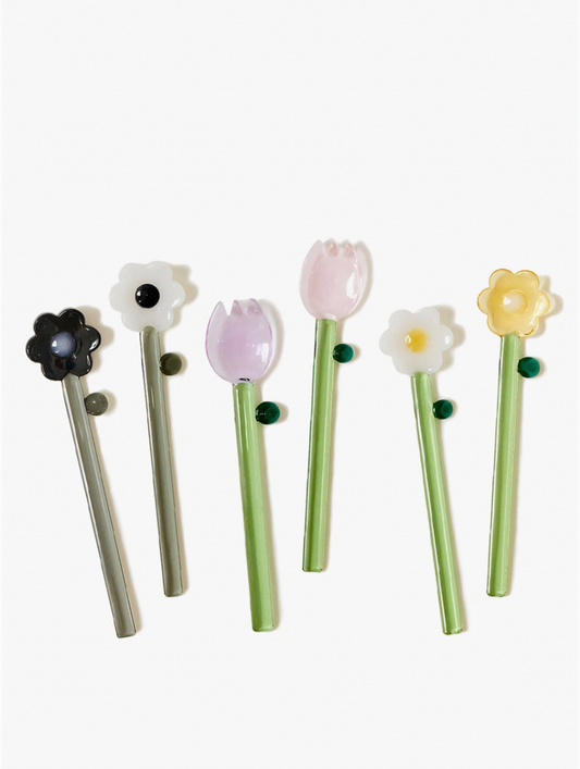 Flower Shape Glass Spoon